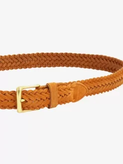 Braided Leather Belt Distressed Retro Women's Belts With Buckle