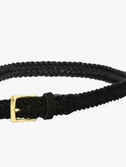 Braided Leather Belt Distressed Retro Women's Belts With Buckle