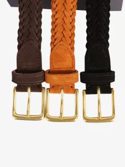 Braided Leather Belt Distressed Retro Women's Belts With Buckle