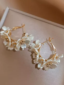 Bridal Earrings Rhinestone Girl's Rhinestone Pierced Wedding Jewelry
