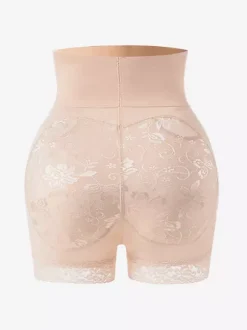 Bridal Lingerie Lingerie Shapewear Black Plus Size Butt Enhancement Shaping Shorts High-Waisted Tummy Control Padded Hips Curvy Silhouette