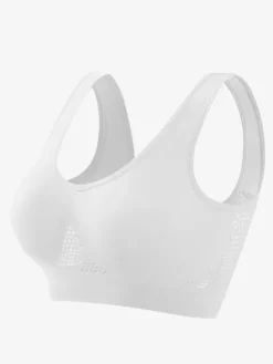Bridal Lingerie Open-Back Yoga Bra Thin Unpadded Wireless Lifting Fit Plus Size Sexy Mesh Workout Crop Top