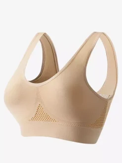 Bridal Lingerie Open-Back Yoga Bra Thin Unpadded Wireless Lifting Fit Plus Size Sexy Mesh Workout Crop Top