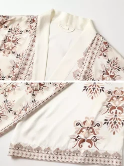 Bridal Lingerie Pajamas Sleepwear Robes Apricot Lace Up Printed Indoor Lingerie Negligees Nightgown