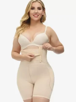 Bridal Lingerie Plus Size Shapewear Nude Front Button Butt Lifter High Waist Trainer Body Shaper