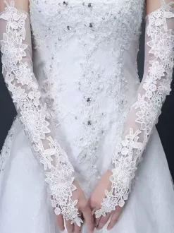 Bridal Lingerie Wedding Long Glove Woman White Lace Party