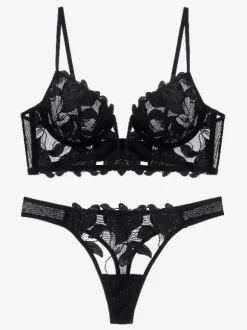 Bridal Lingerie Women Bra And Pantie Set Lace 2-Piece Underwear