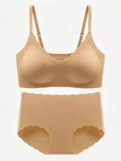 Bridal Nude Lingerie 2-Piece Seamless Bra Panty Sets