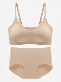 Bridal Nude Lingerie 2-Piece Seamless Bra Panty Sets