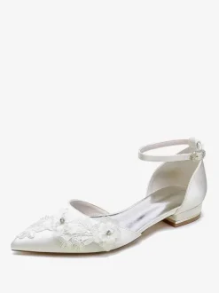 Bridal Shoes Bridal Flats Satin Pointed Toe