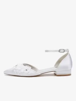 Bridal Shoes Bridal Flats Satin Pointed Toe