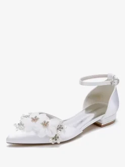Bridal Shoes Bridal Flats Satin Pointed Toe