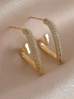 Bridal Earrings Rhinestone Girl's Rhinestone Pierced Wedding Jewelry