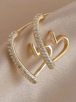 Bridal Earrings Rhinestone Girl's Rhinestone Pierced Wedding Jewelry