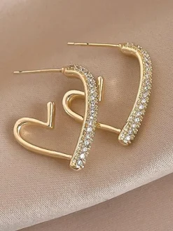 Bridal Earrings Rhinestone Girl's Rhinestone Pierced Wedding Jewelry