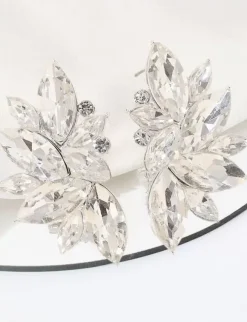 Bridal Earrings Rhinestone Pierced Bridal Jewelry Acc
