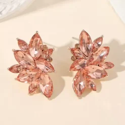 Bridal Earrings Rhinestone Pierced Bridal Jewelry Acc