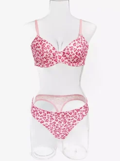 Bridal Lingerie Floral Print Yellow 2-Piece Bra Panty Sets