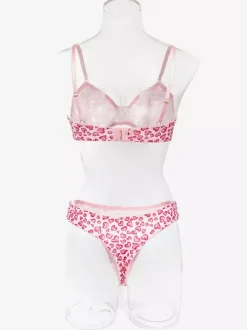 Bridal Lingerie Floral Print Yellow 2-Piece Bra Panty Sets