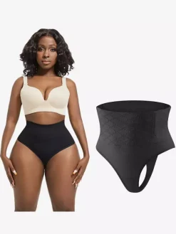 Bridal Lingerie High-Waisted Thong Bodysuit For Women Plus Size Tummy Control Waist Cincher Butt Lifting Sculpting Girdle