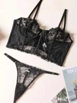 Bridal Lingerie Lingerie Bras Women Bra White Lace 2-Piece Sexy Hot Underwear