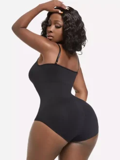 Bridal Lingerie Lingerie Shapewear Cameo Pink Sleeveless Straps Neck Buttons Postpartum Full-Body Shaper - Seamless Tummy Control Bust Lift Bodysuit Plus Size Waist Cincher