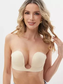 Bridal Lingerie Strapless Nipple Cover Invisible Strapless Push-Up Adhesive Low-Back Pasties For Woman