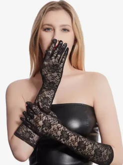 Bridal Lingerie Woman Long Floral Wedding White Lace Party Bridal Gloves