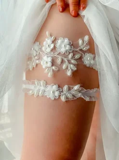 Bridal Lingerie Woman Party White Lace Thigh Garter Leg Belt