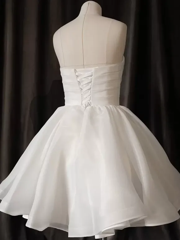 Bridal Mini Dress Short Wedding Dresses Sweetheart Neck Sleeveless A-Line Short Bridal Dresses