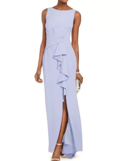 Bridal Mother Dress Bateau Neck Sleeveless Pleated Sheath Wedding Guest Dresses Free Customization