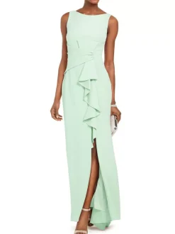 Bridal Mother Dress Bateau Neck Sleeveless Pleated Sheath Wedding Guest Dresses Free Customization