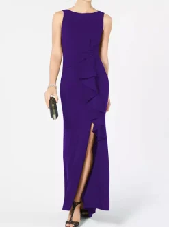 Bridal Mother Dress Bateau Neck Sleeveless Pleated Sheath Wedding Guest Dresses Free Customization