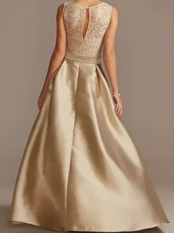 Bridal Mother Dress Jewel Neck Sleeveless A-Line Lace Tea-Length Wedding Guest Dresses Free Customization