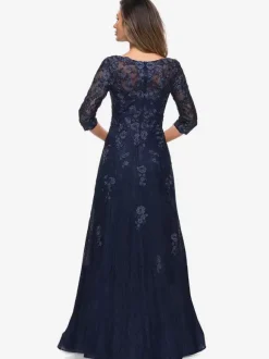 Bridal Mother Dress V-Neck Half Sleeves A-Line Lace Guest Dresses For Wedding