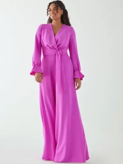 Bridal Mother Dress V-Neck Long Sleeves Jumpsuit Bows Floor-Length Wedding Guest Dresses