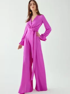 Bridal Mother Dress V-Neck Long Sleeves Jumpsuit Bows Floor-Length Wedding Guest Dresses