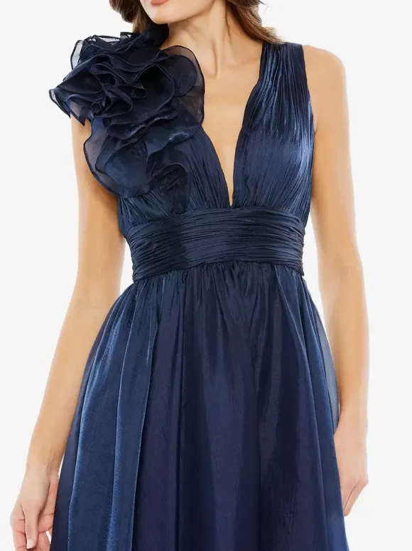 Bridal Mother Dress V-Neck Sleeveless A-Line Pleated Knee-Length Guest Dresses For Wedding