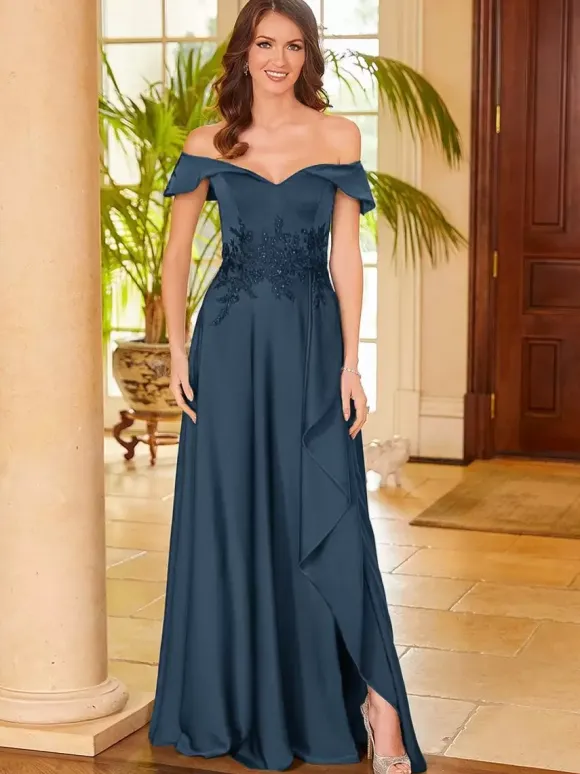 Bridal Mother Dress V-Neck Sleeveless Split Front A-Line Guest Dresses For Wedding