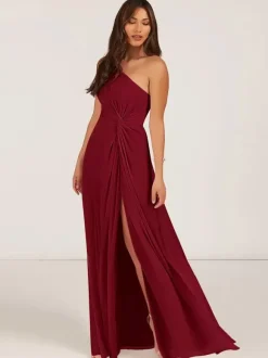 Bridesmaid Dresses Ball Gown Floor-Length Zipper Chiffon Wedding Party Dress