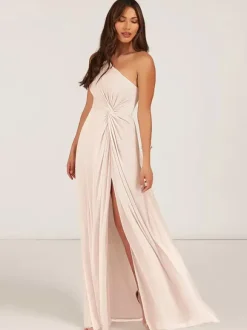 Bridesmaid Dresses Ball Gown Floor-Length Zipper Chiffon Wedding Party Dress
