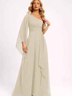 Bridesmaid Dresses Chiffon Ball Gown Floor-Length Wedding Party Dress
