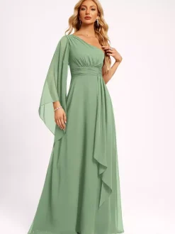 Bridesmaid Dresses Chiffon Ball Gown Floor-Length Wedding Party Dress