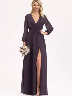 Bridesmaid Dresses Chiffon Ball Gown Floor-Length Prom Dress