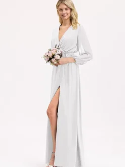 Bridesmaid Dresses Chiffon Ball Gown Floor-Length Prom Dress