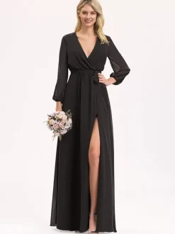 Bridesmaid Dresses Chiffon Ball Gown Floor-Length Prom Dress