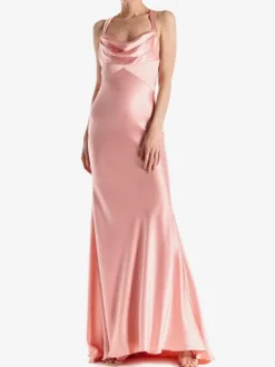 Bridesmaid Dresses Elastic Silk Like Satin A-Line Floor-Length Wedding Party Dress