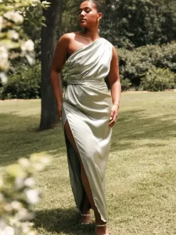 Bridesmaid Dresses Elastic Silk Like Satin Ball Gown Ankle-Length Wedding Party Dress