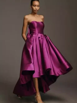 Bridesmaid Dresses Satin Fabric A-Line Floor-Length Wedding Party Dress