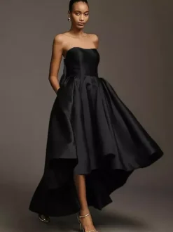 Bridesmaid Dresses Satin Fabric A-Line Floor-Length Wedding Party Dress